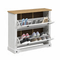 Meuble à chaussures, avec rangement, coloris blanc, 99 x 32 x 85 cm, pour l’entrée ou le couloir