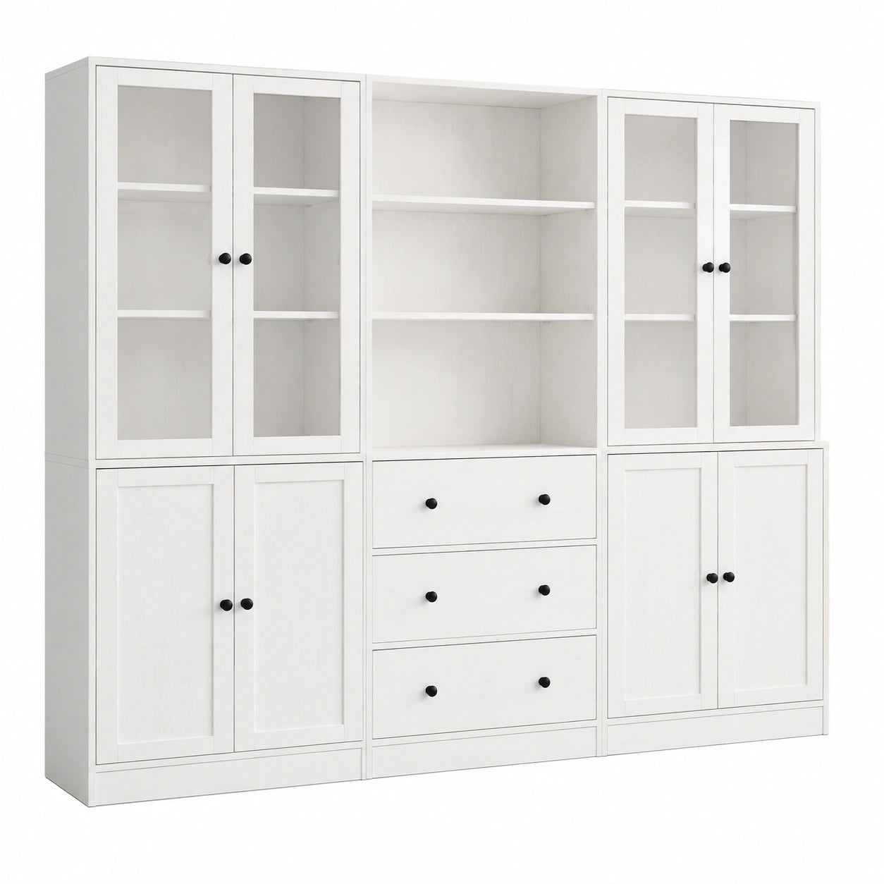 Armoire, en verre, avec rangement, avec étagères, avec portes, coloris blanc, pour la chambre