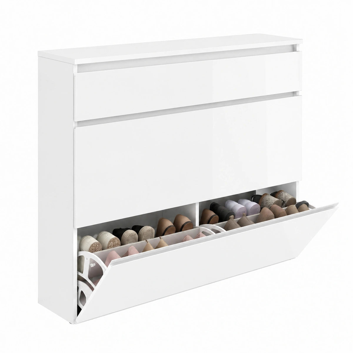 Armoire, avec étagères, avec portes, coloris blanc, pour la chambre