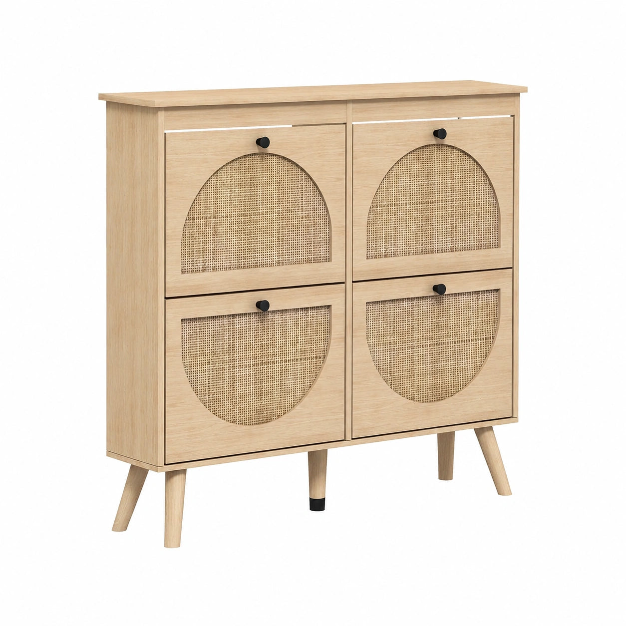 Meuble à chaussures, réglable, avec étagères, en bois massif, coloris naturel, 105 x 24 x 97,5 cm, pour l’entrée ou le couloir